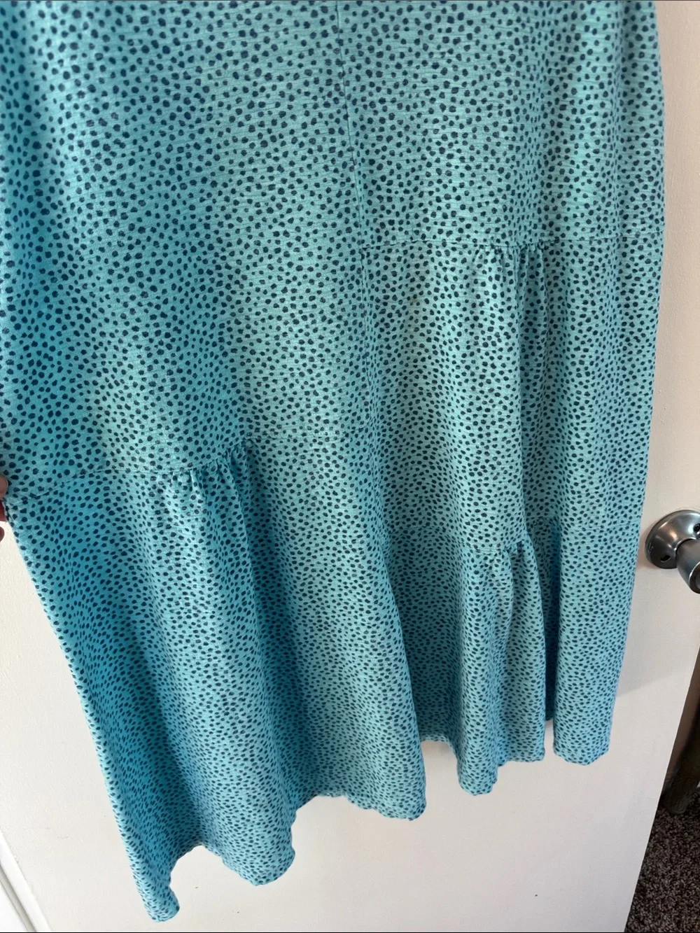 Cut Loose bellflower blue Polka Dot Sleeveless patchwork Dress xl